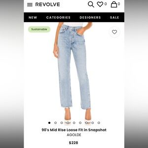 AGOLDE mid rise loose fit jean